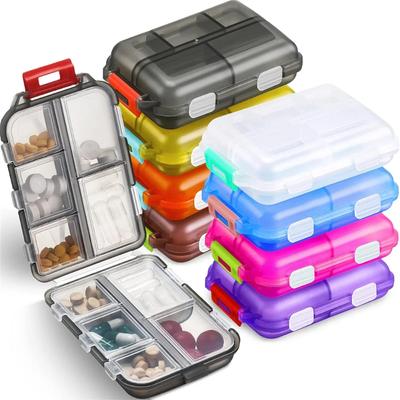 Taschen-Tragbare Pillenaufbewahrungsbox 10 Fächer Reise-Pillen-Organizer-Etui Täglicher Pillenbehälter Organizer Spender Aufbewahrung