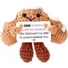 Handmade Positive Hippo Doll With Card Home Decoration Knitting Crochet Hippo Doll Ornament Room Decor Christmas Party Gifts