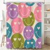 Vibrant Smiley Face Shower Curtain For Bathroom Decor In Various Colors Modern Happy Expressions Design