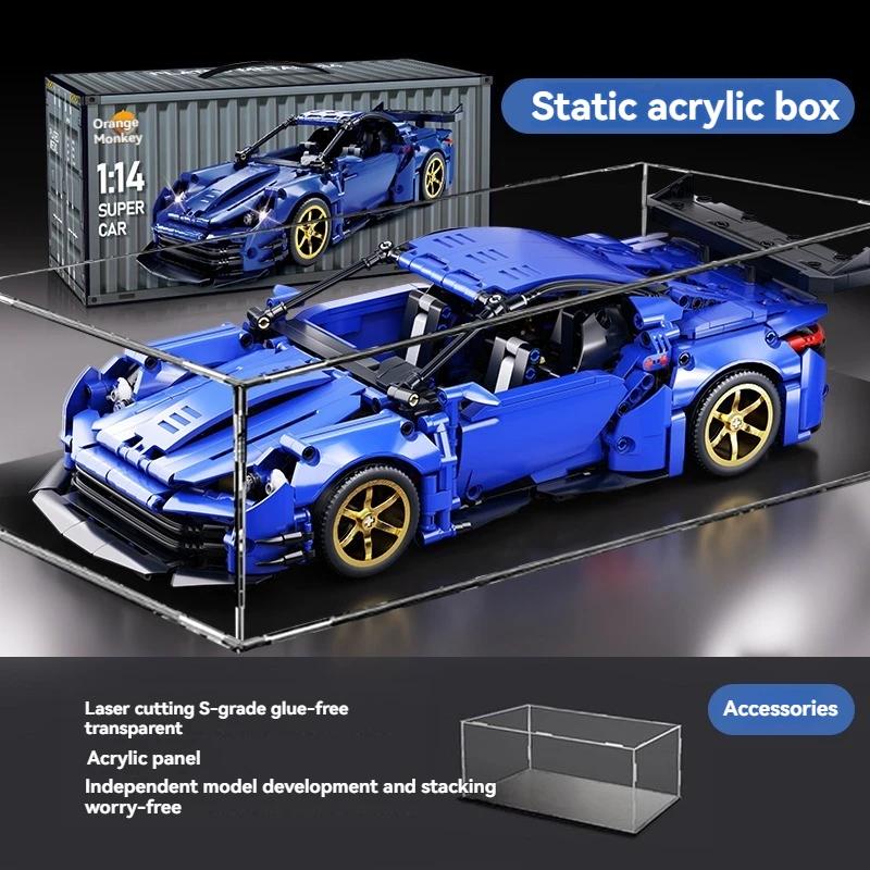 DIY Technical Super Speed Sport Car Building Blocks MOC Assemble Bricks Racing Vehicle Toys  Birthday Halloween Christmas Gifts