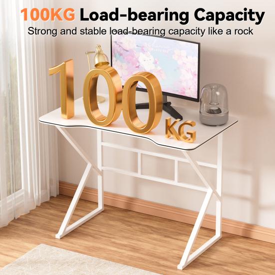 40 Inch Gaming Desk, Ergonomic Computer Desk with Large Carbon Fiber Desktop, Gamer Workstation PC Table for Home,