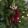 Christmas Reindeer Pendant: Glittering Flocked Ornament for Trees