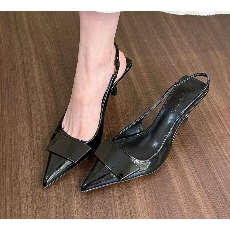 Dámské Kožené Pantofle Boty na Vysokém Podpatku Párty Lodičky Žena Letní Sandály Dámské Sandály Slingback na Vysokém Podpatku