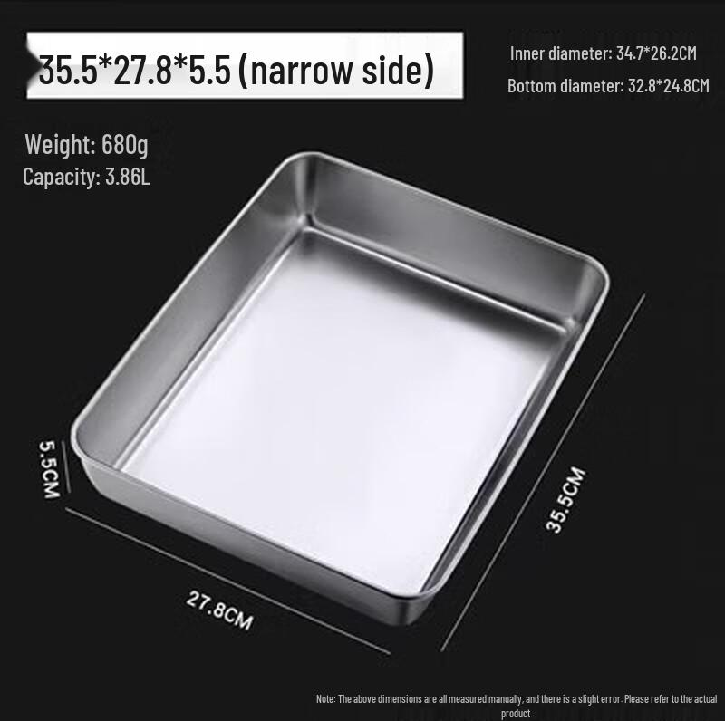 304 Stainless Steel Rectangular Deep Serving Tray