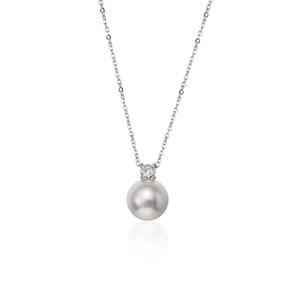 Elegant Autumn & Winter Pearl Necklace with Zircon Pendant - Trendy Clavicle Chain for Women