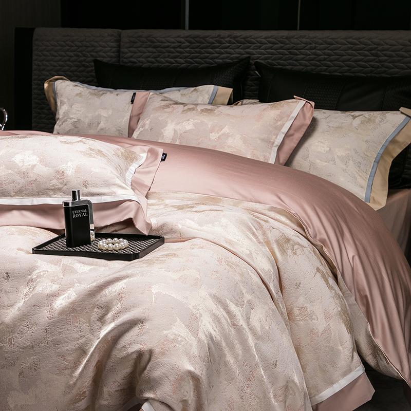 1000TC Egyptian Cotton Satin High Precision Yarn-dyed Jacquard Luxury Bedding Set Duvet Cover Bed Sheet/Fitted Sheet Pillowcases