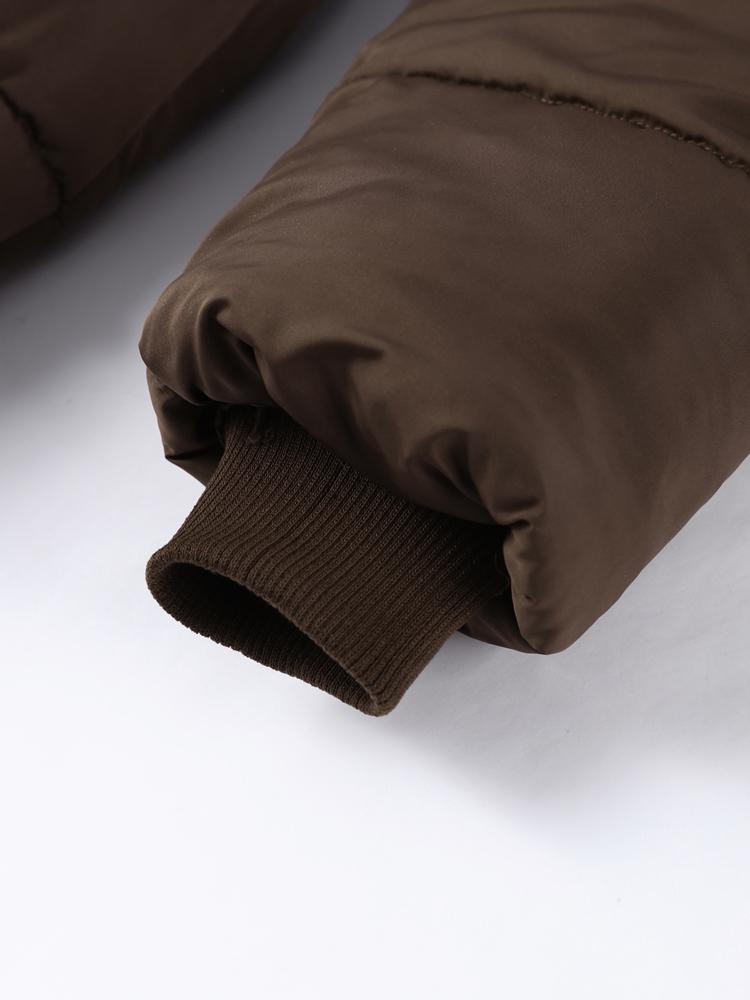 Giacca imbottita da donna con colletto alto e maniche lunghe, tinta unita, lunghezza in vita, calda e alla moda, autunno inverno 2026