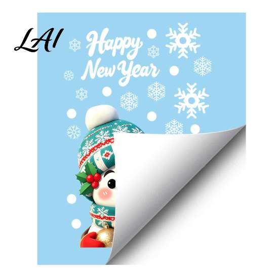 Removable Winter Stickers for Kids Christmas Window Stickers Static PVC Decals with Santa Claus Reindeer Snowman Large Snowflake Balcony Patterns,