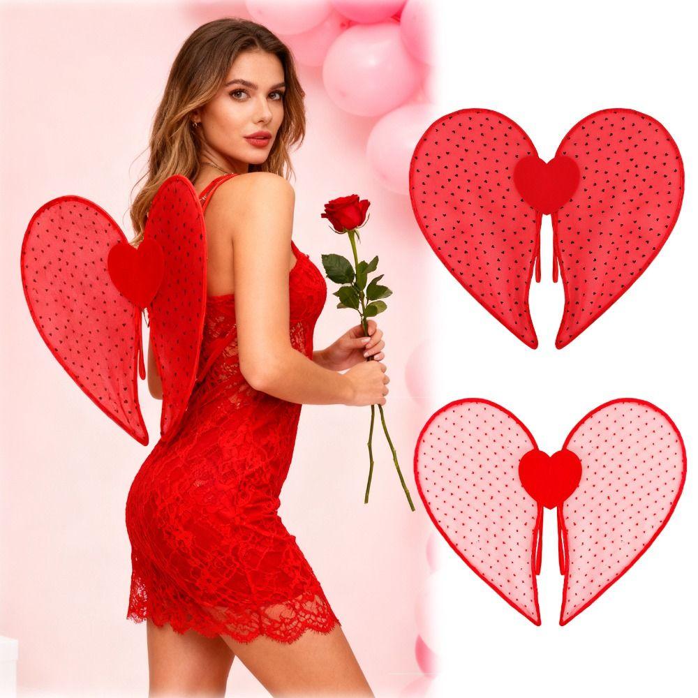 Organza Material Butterfly Wings Heart Dot Design Performance Props Wedding Anniversary