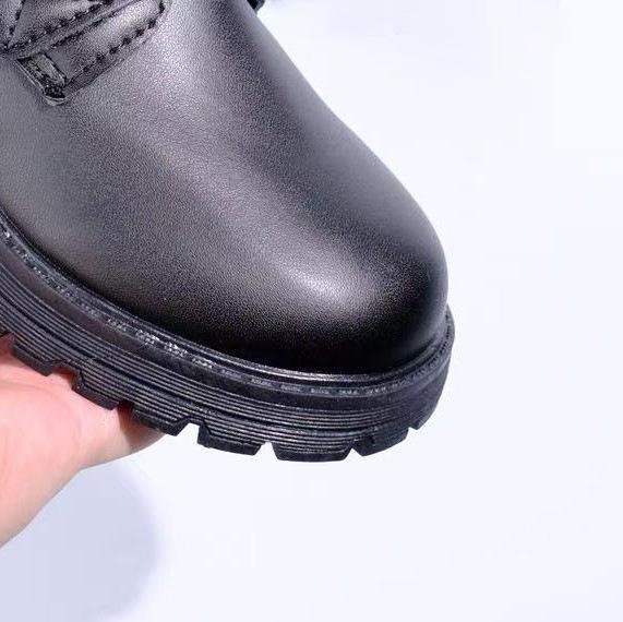 2026 British Style Leather School Shoes for African Children, PU Velcro, Boys' Student Footwear
