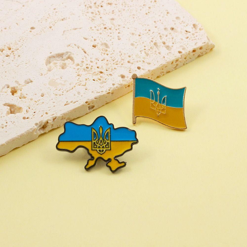 Badges Ukrainian Flag Pins Zinc Zinc Alloy Ukrainian National Pins Ukraine Brooches  Jewelry