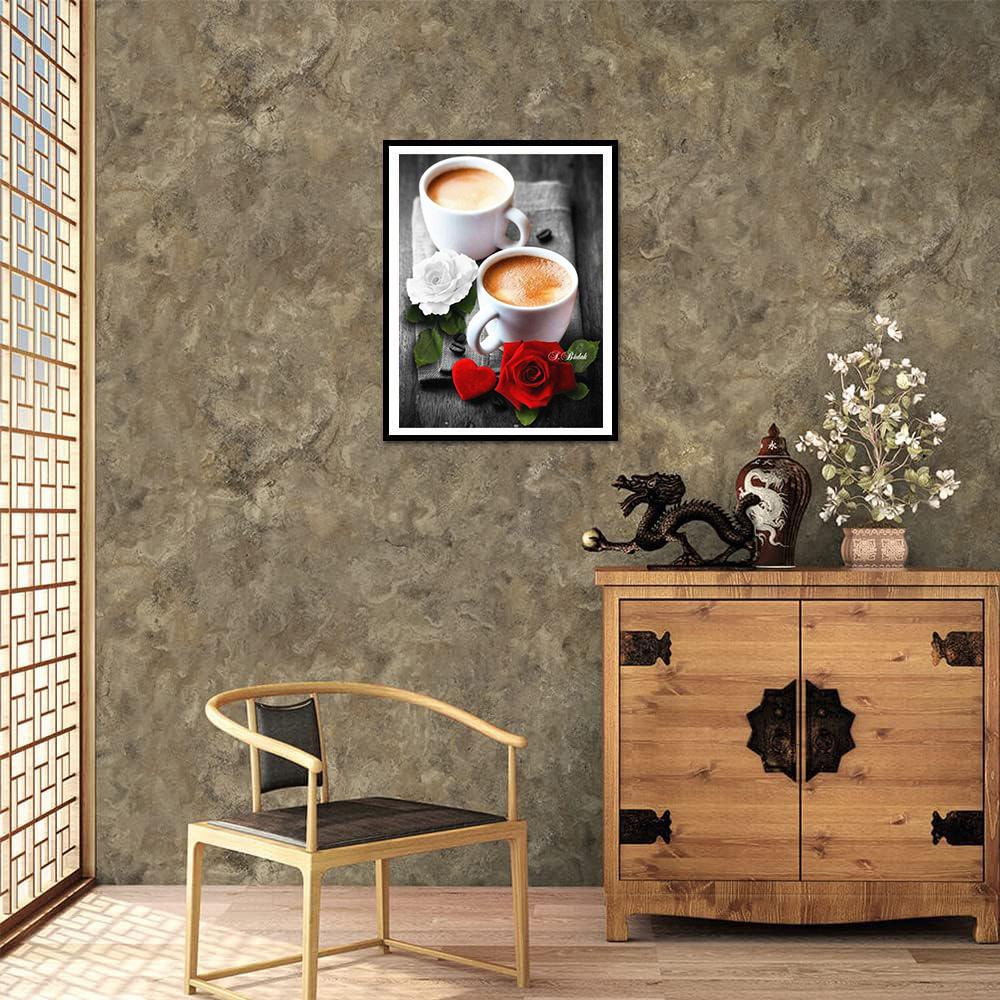 DIY Diamant Malerei Kaffee Kreuzstich Kit Mosaik Kunst Diamant Malerei voller Kreis/Quadrat Diamant Home Dekoration