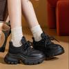 8CM Women Casual Shoes Genuine Spring Autumn Fall Platform Sneakers Chunky Comfortable Non Slip Heel Walking Shoes