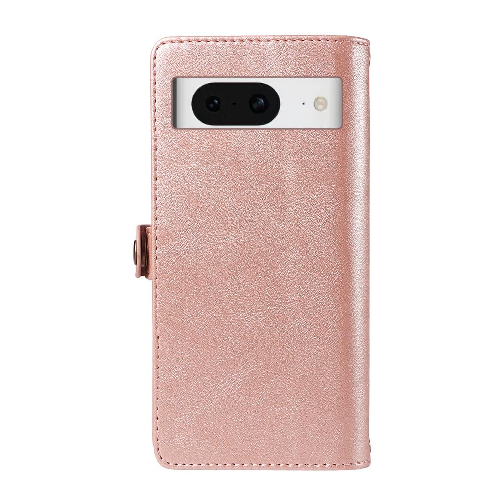 For Google Pixel 8 Case YIKATU YK-008 Zipper Wallet Leather Phone Cover with Shoulder Strap