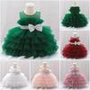 2025 Girls' Princess Formal Dress with Big Bow and Puffy Satin Skirt for Toddlers and Young Kids