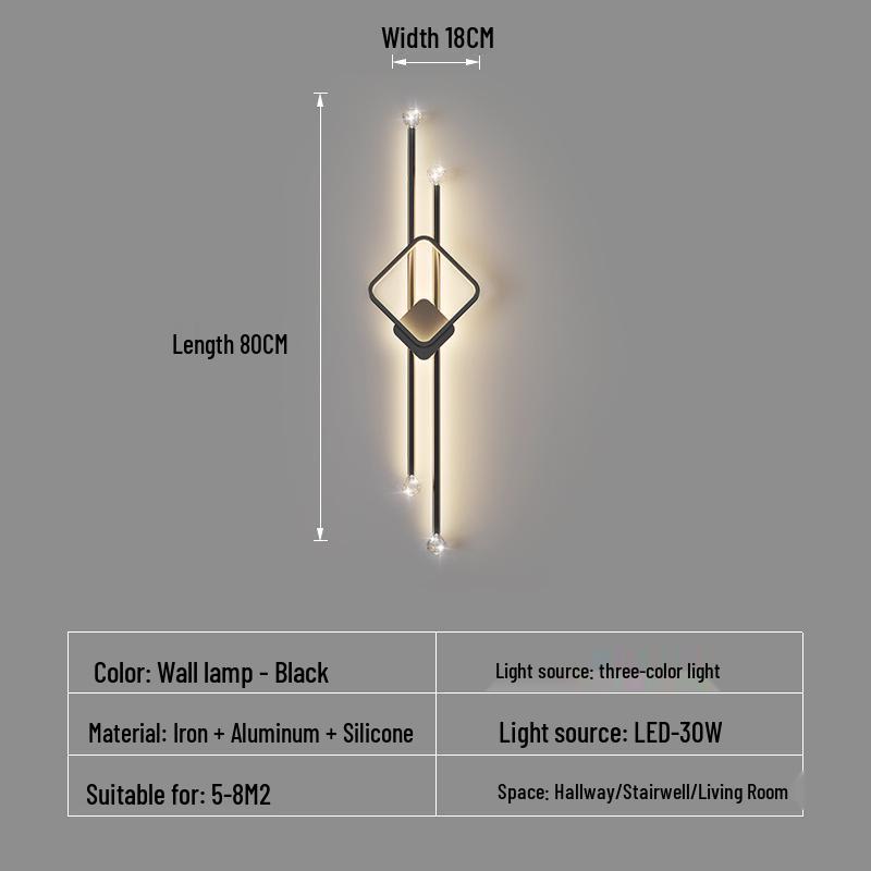 Modern LED Luxury Wall Lamp: Creative Bedside Light for Home Living Room