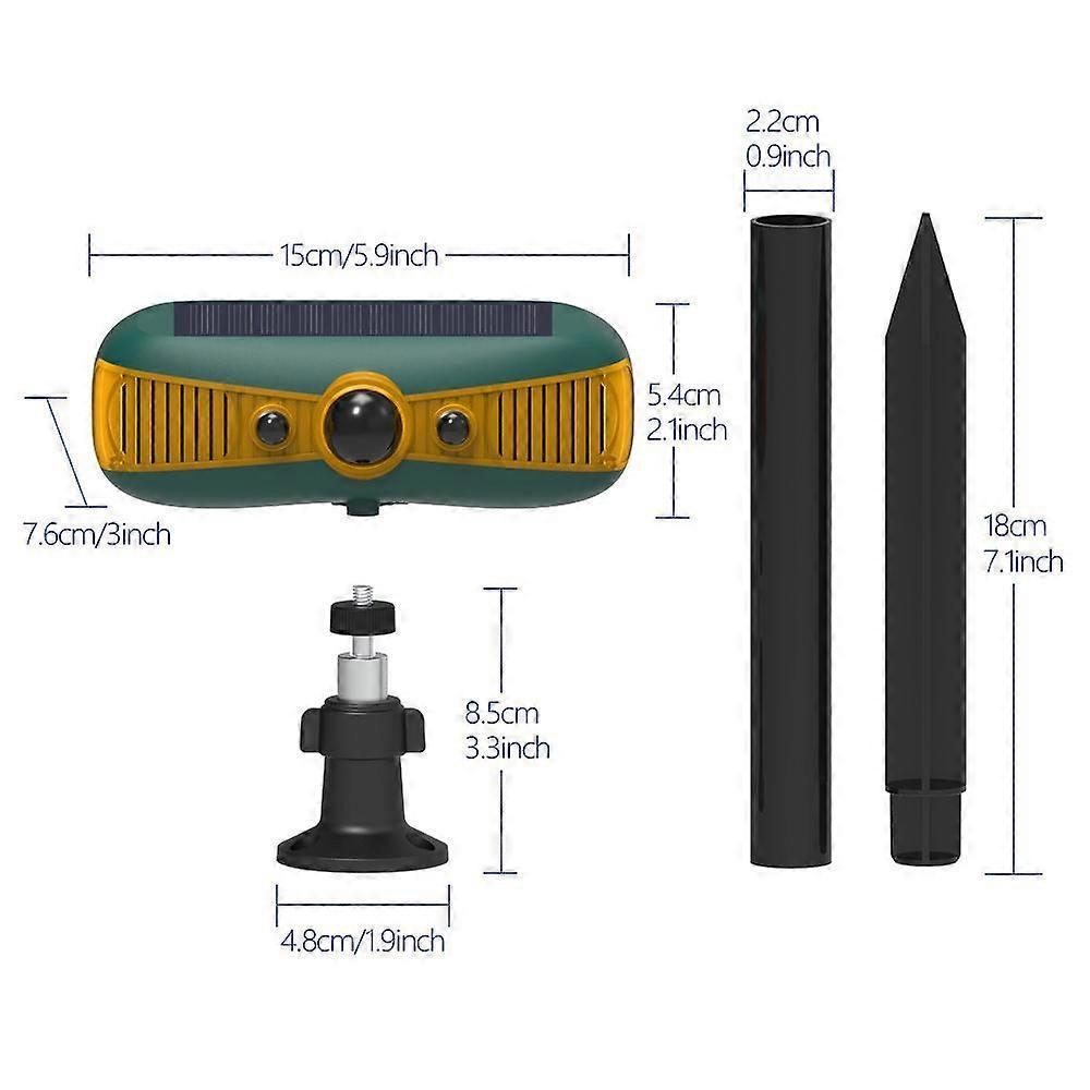 N911Y Outdoor Sound and Light Alarm Solar Powered High Frequency Ultrasonic Animal Repellent