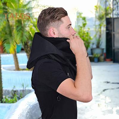 Cyberpunk Cowl Hood Scarf Short Medieval Cape Assassin Hat Pagan Costume Accessory Warrior Cloak Outfit for Halloween Cosplay