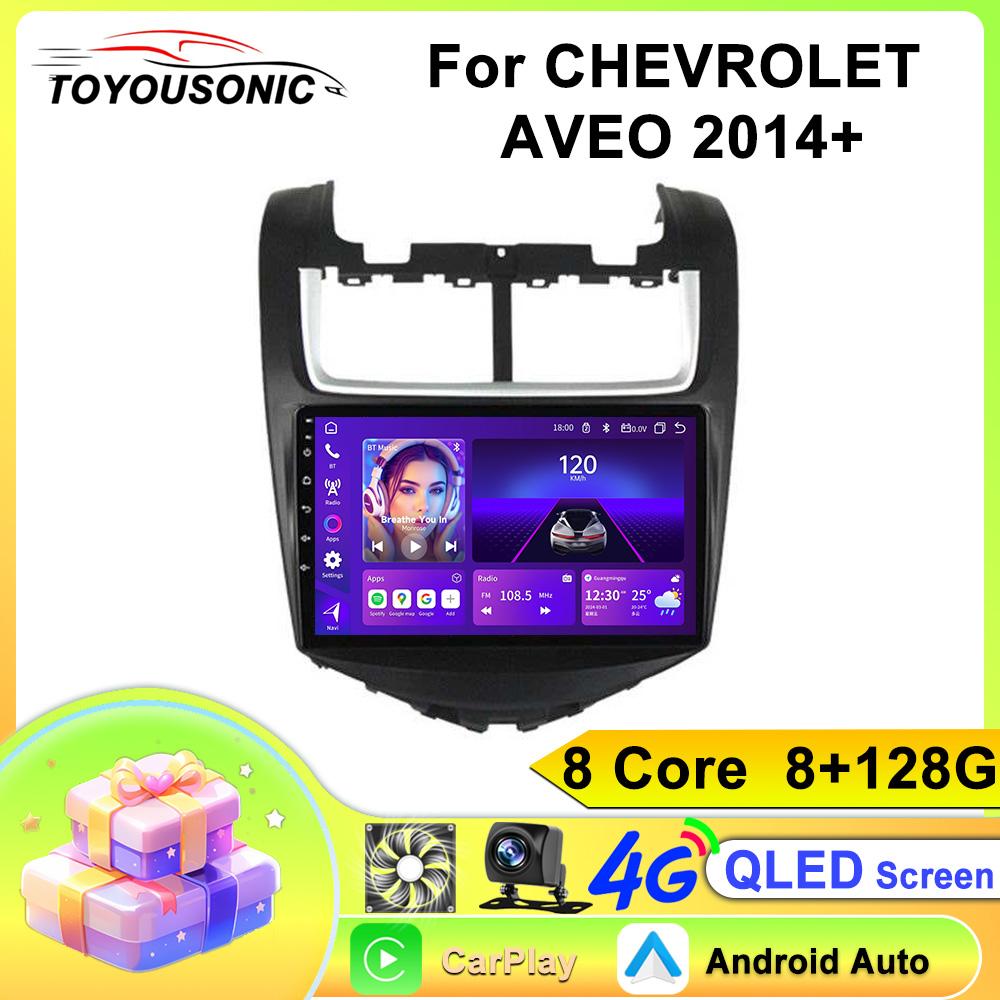 For CHEVROLET AVEO 2014+ Navigation GPS Android 15 Car Radio  Multimedia Player Stereo wifi+4G Carplay Auto Video