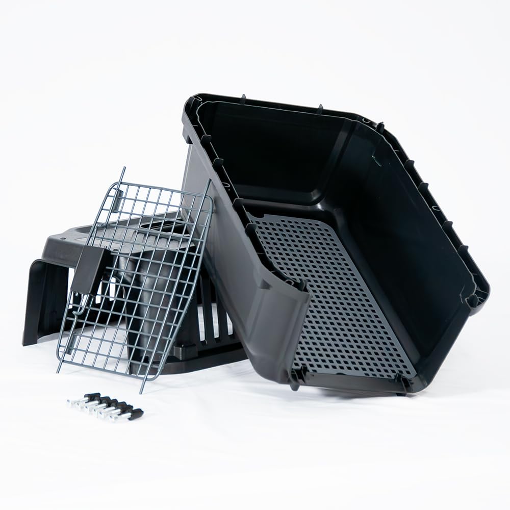 Petit Ruban DX50B Pet Carrier with Double Doors and Slatted W x 34cm H x 50cm Hard Pet Carrier for Small and Extra Small and Small Double Left and