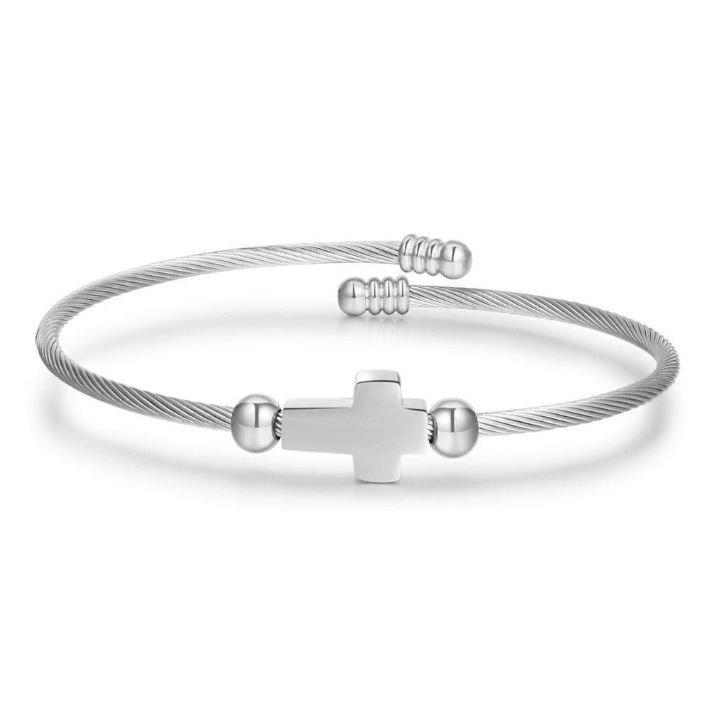 Bracciale Geometrico in Acciaio Inossidabile per Uomo Donna Gioielli alla Moda Regalo per Viaggio