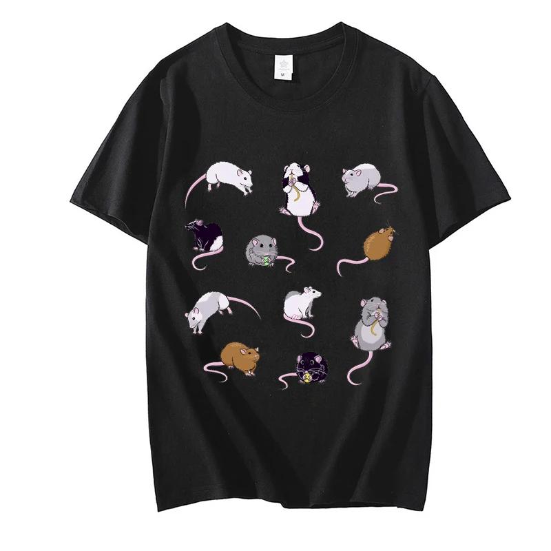 

Rat TShirt for Women Harajuku Animal Tops Summer Casual Fashion Tshirt Vintage Paddy Print FeUnisex TShirts Rat Womens Clothing 4XL