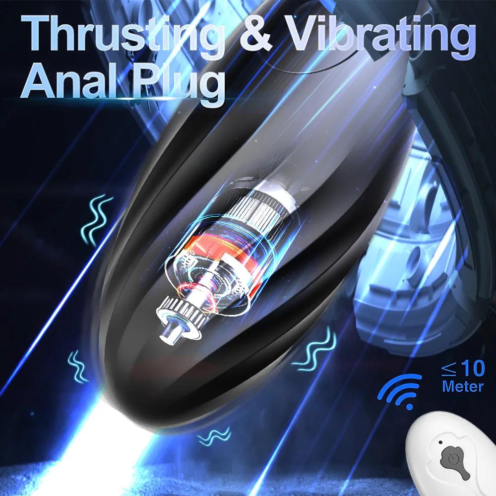 Vibrator 10 Speeds Anal Butt Plug Prostate Vibrating Massager Remote Control Female Masturbator Sex Toy for Women Men