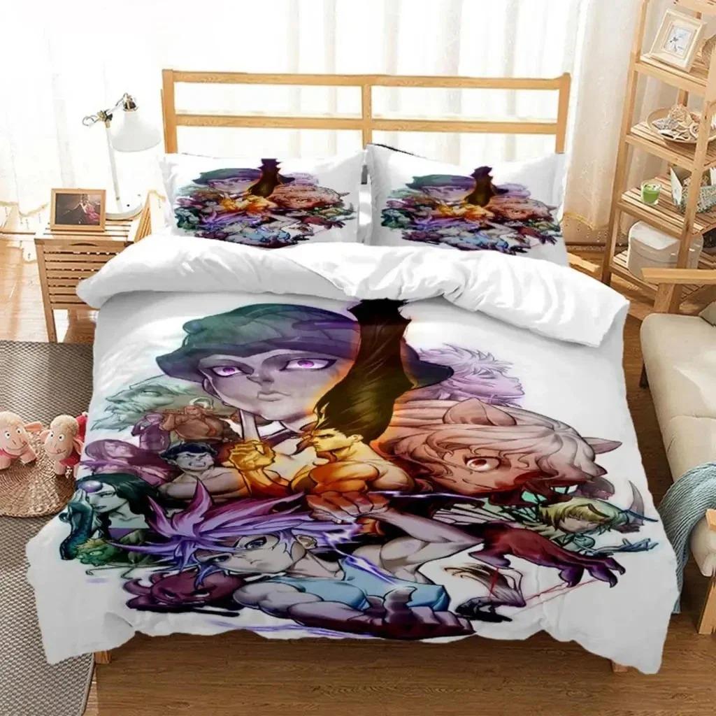 Hunter×Hunter Bedding Set Exquisite Bed Supplies Set Cartoon Anime Duvet Cover Bed Comforter Set Bedding Set Birthday Gift