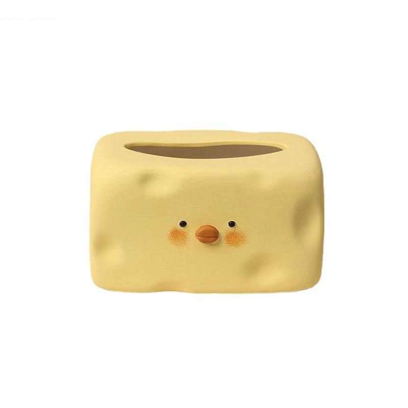 Ceramic Tissue Box Cute Duck Napkin Paper Living Room Removable Household Storage Boxes Decor