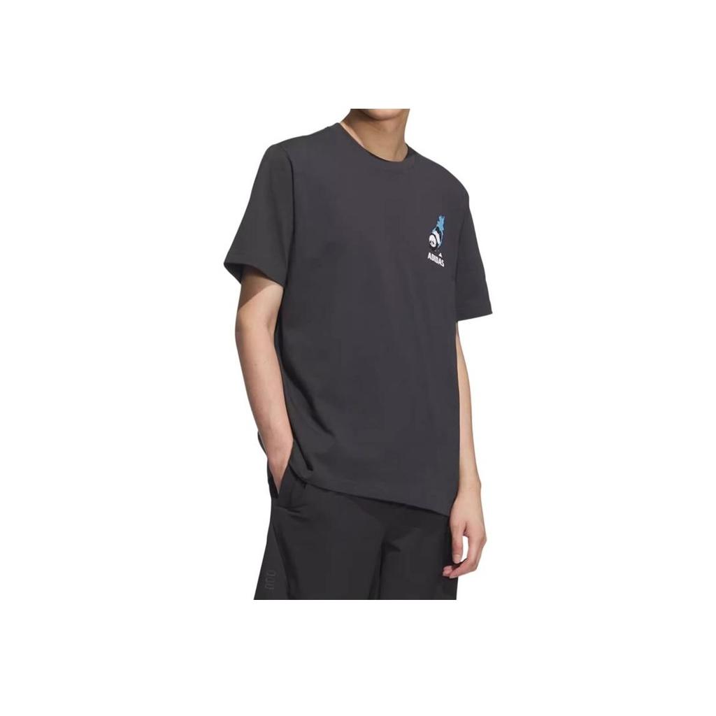 Adidas SS25 Fashion Soft Versatile Short Sleeve T-Shirt Men Tops Carbon-Black KC0975