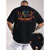 European Sizes Men's T-Shirt with Double-Sided Colorful Kayak Slogan Print, Water Sports Style, Suitable for Paddling, Daily Wear, and Outdoor Outfits