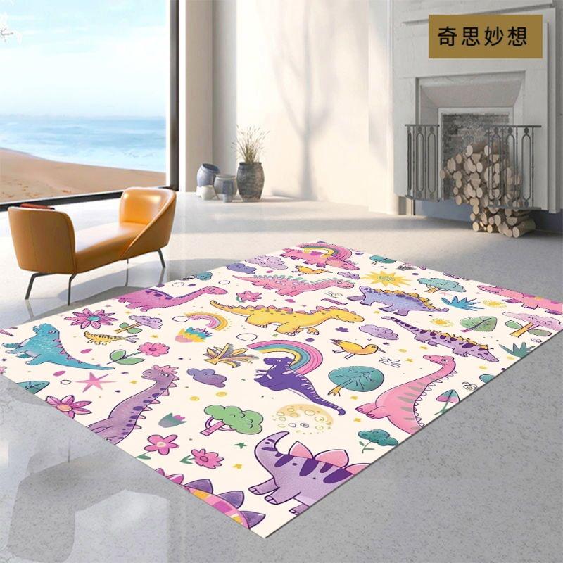 Cartoon Dinosaur Inspired Carpet Kids Room Cartoon Area Rug Non Slip Floor Mat Playroom Gift for Rugs Decor Children's Gifts