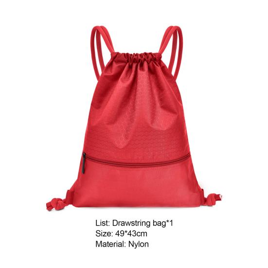 Nylon Drawstring Bag Lightweight Waterproof Double Strap Drawstring Backpack for Outdoor