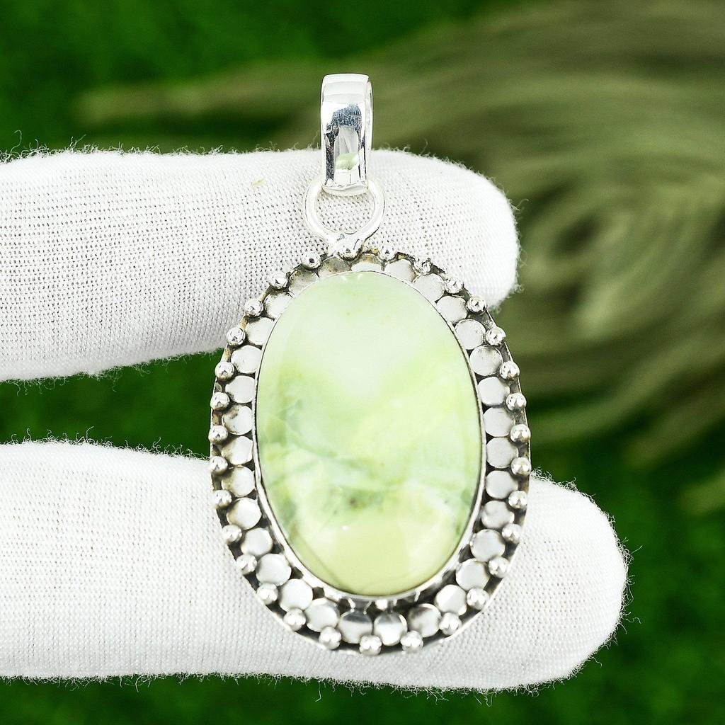 Natural Imperial Jasper Gemstone Jewelry 925 Sterling Silver Pendant For Women