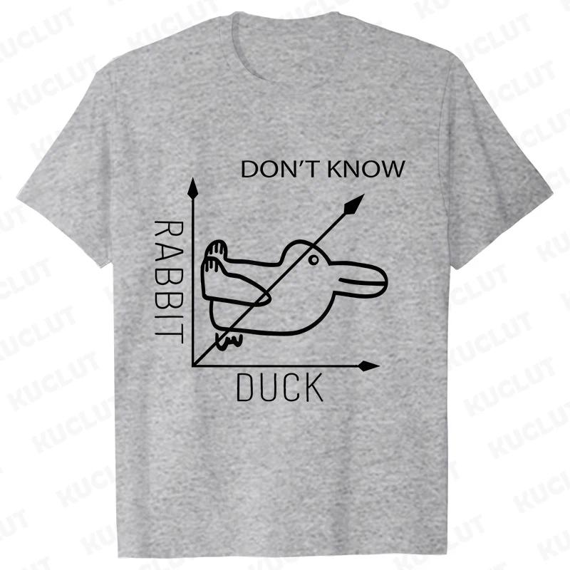 Duck Rabbit Fun Math T Shirt Birthday Gift for Men Funny Adult T-Shirt Men Short Sleeve Tshirt Men Funny Graphic Tee Shirt Tops