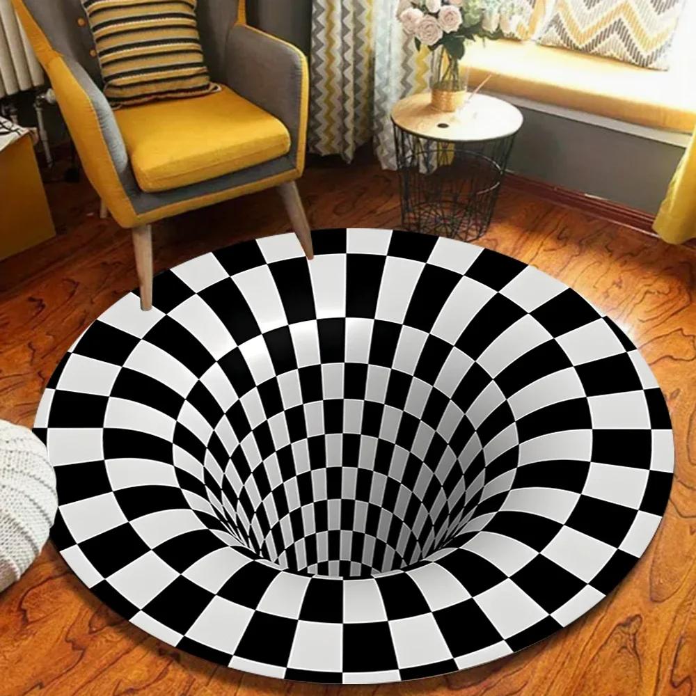 Visual Creative Rug Loop Floor Mats Non-slip Study Office Kitchen Bathroom Durable Home Decoration