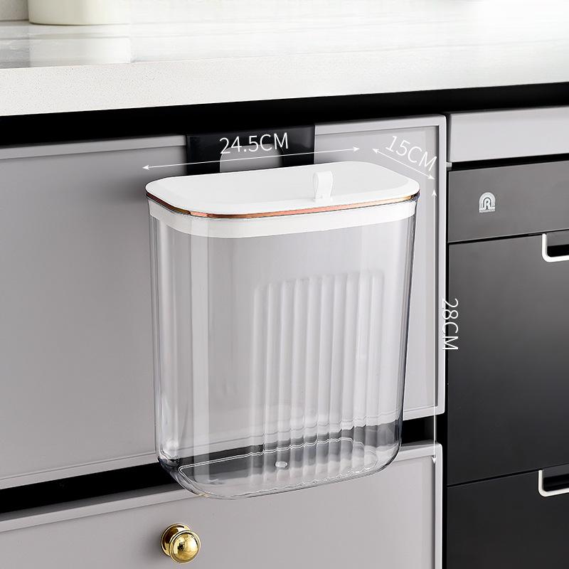 

Настенные мусорные баки Кухонные шкафы с крышками Липкие крючки Ведро для хранения кухонных отходов Бытовой туалет Туалет Корзина для швейной бумаги large 24.5*15*28cm прозрачный белый