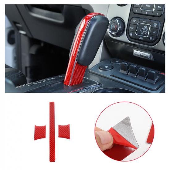 Red Carbon Fiber Gear Shift Knob Sticker Decal Trim Cover for Ford F150 2009-14