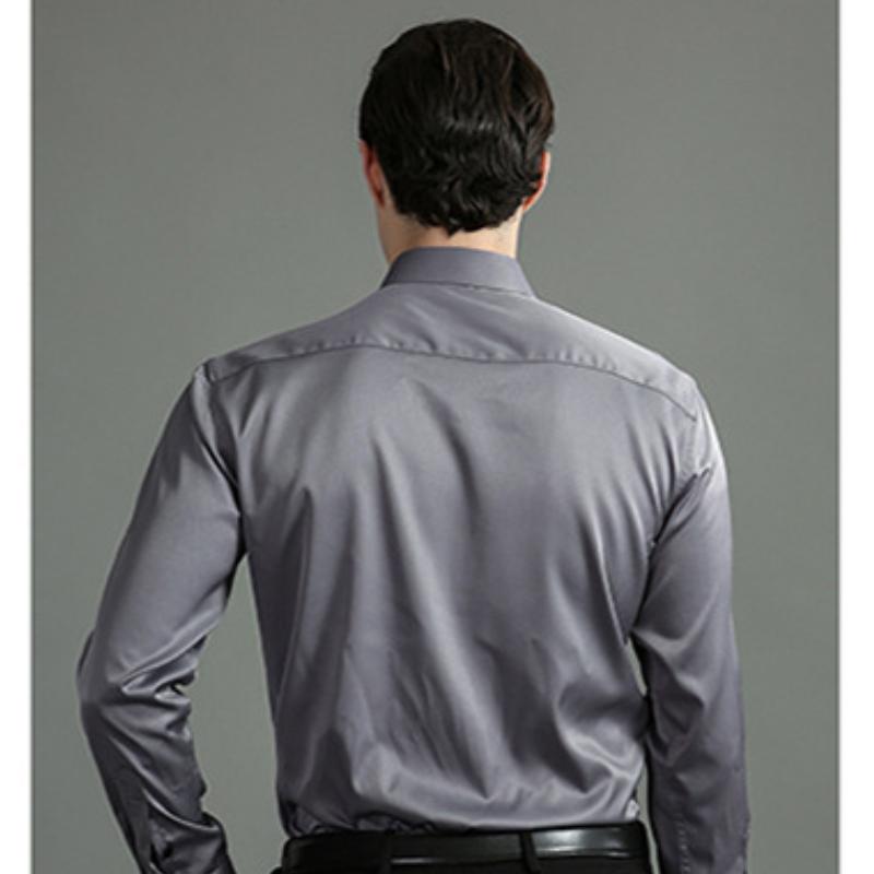 Весенне-летняя тонкая мужская рубашка с длинными рукавами — фото 3