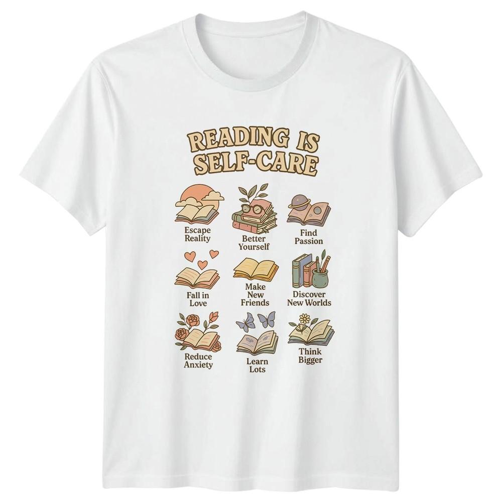 Reading Is Self Care Escape Unisexs TShirt Bookworm Literature Birthday Gift S