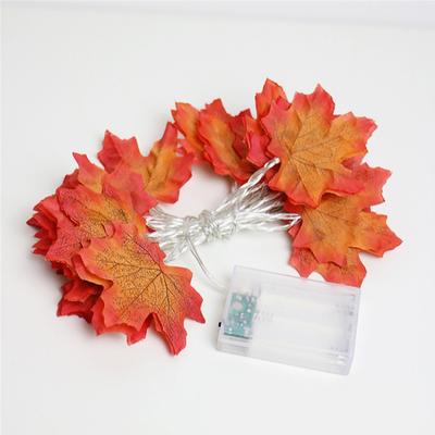 Garland String Light Battery Operation Red Maple Leaf Thanksgiving Decor Lamp Fairy String Light for Home Holiday Party Lighting