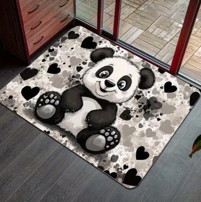 Süßes Panda-Herz-Design Weiche Fußmatte für Eingang, Badezimmer, Küche, Schlafzimmer und Küchenmatten Wohnzimmerdekoration