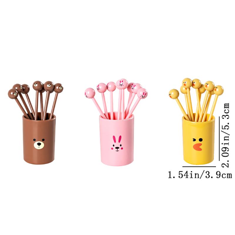 10Pcs Cute Mini Toothpicks Cartoon Kids Food Picks Plastic Fruit Forks Bento Decorative Tableware Food Picks Dessert Fork
