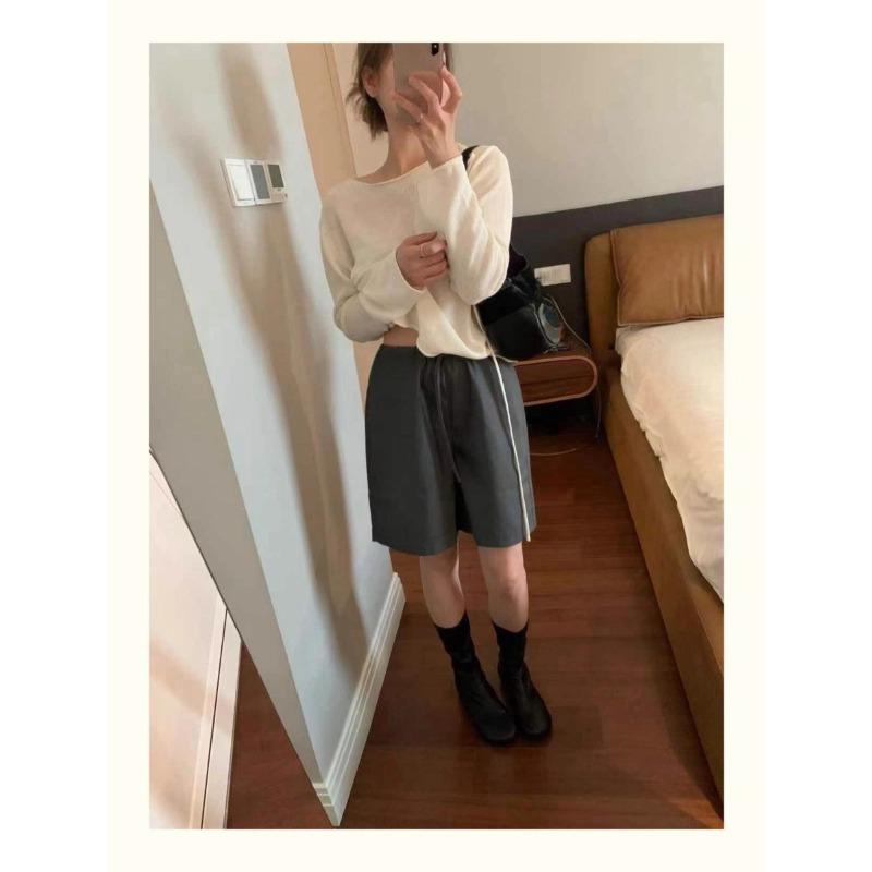 New Retro-style Square-toe Flat Leather Boots for Women, Versatile Shoes, Nude Boots