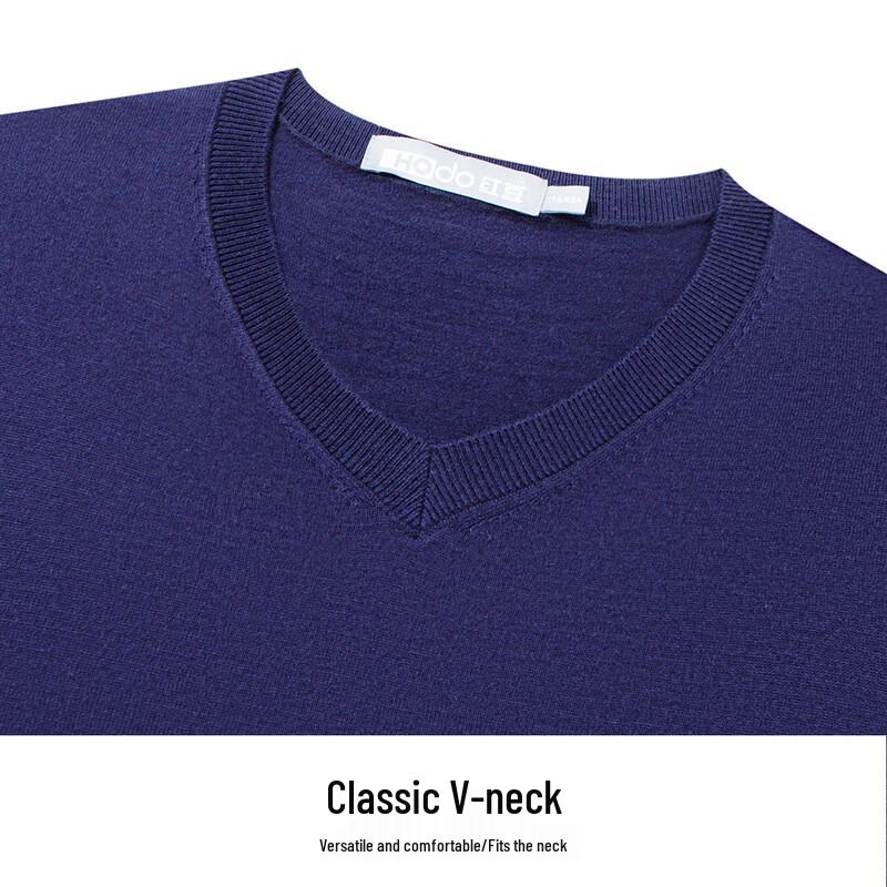 Hodo Men's V-Neck Silk-Wool Blend Knit Sweater