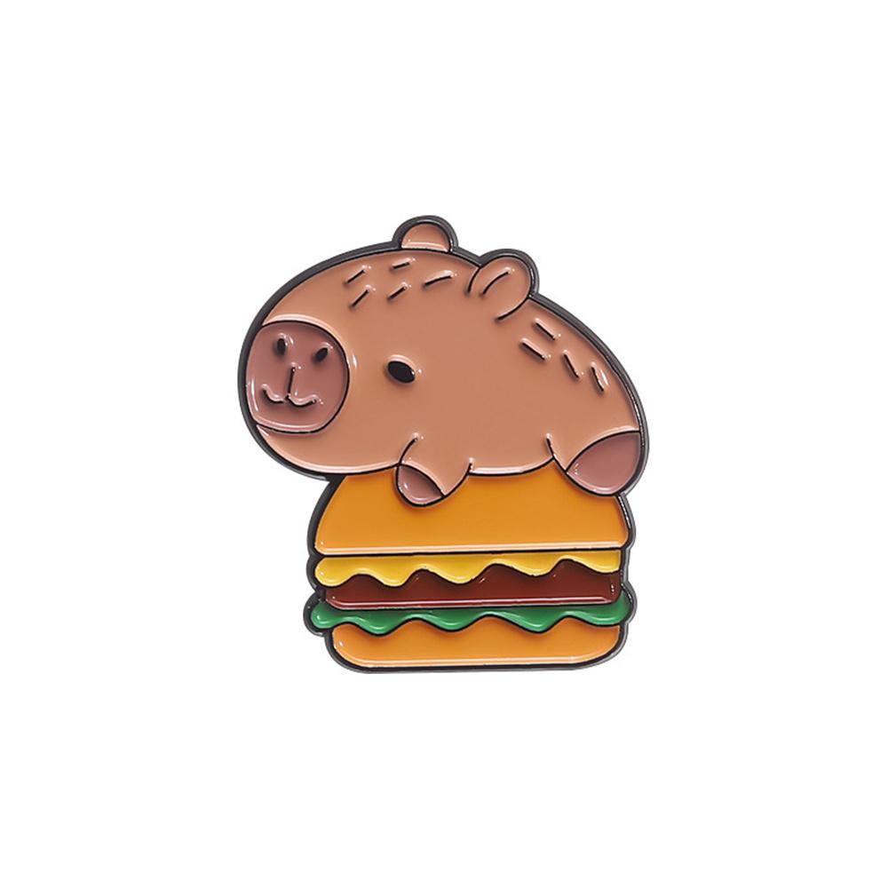 

Wholesale Cute Capybara Enamel Pins Cartoon Animal Hard Metal Brooches Shirt Backpack Lapel Badge Jewelry Gift for Kids Friends