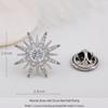Elegant Sunflower Lapel Pin: Men's & Women's Luxurious Micro-Paved Zirconia Decorative Button