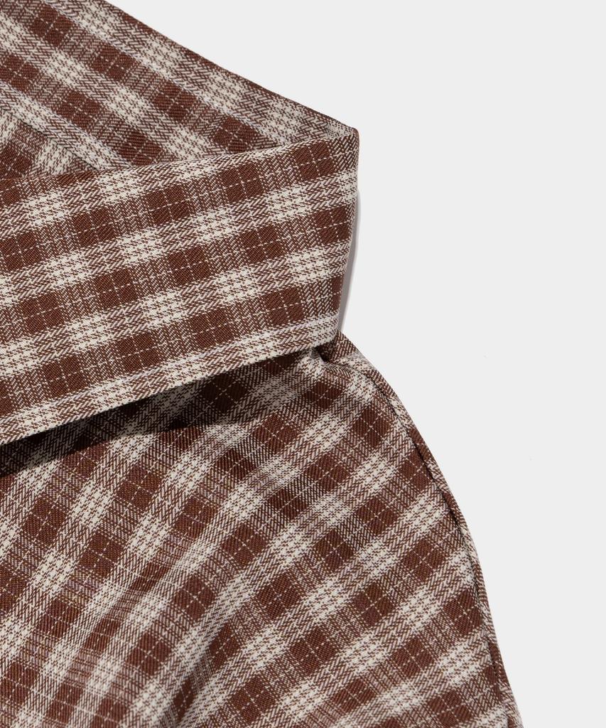 CARGOBROS FOR WOMAN Mare Crop Check Shirt (Brown)