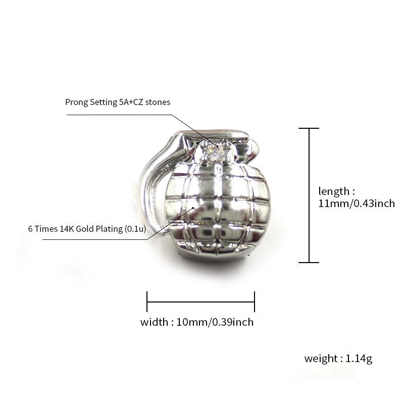 Glossy Gold Grillz Single Grenade Tooth – Hip Hop Style Cool Accessory