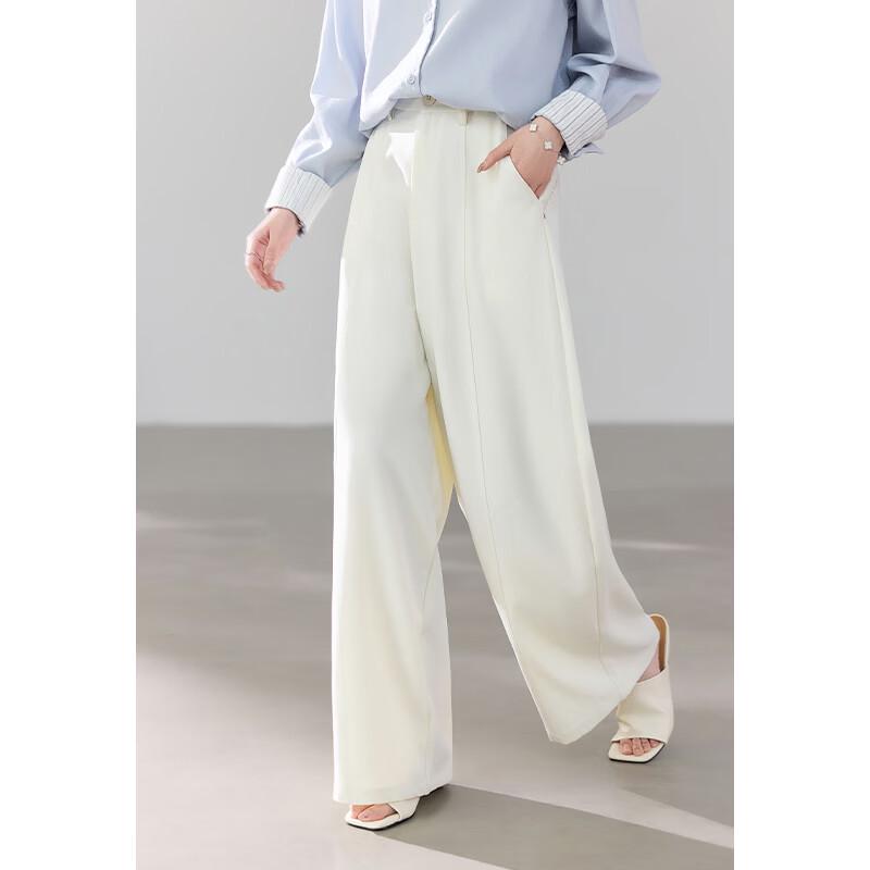 VICTORIA&VERA Women's High-Waist Wide-Leg Suit Trousers